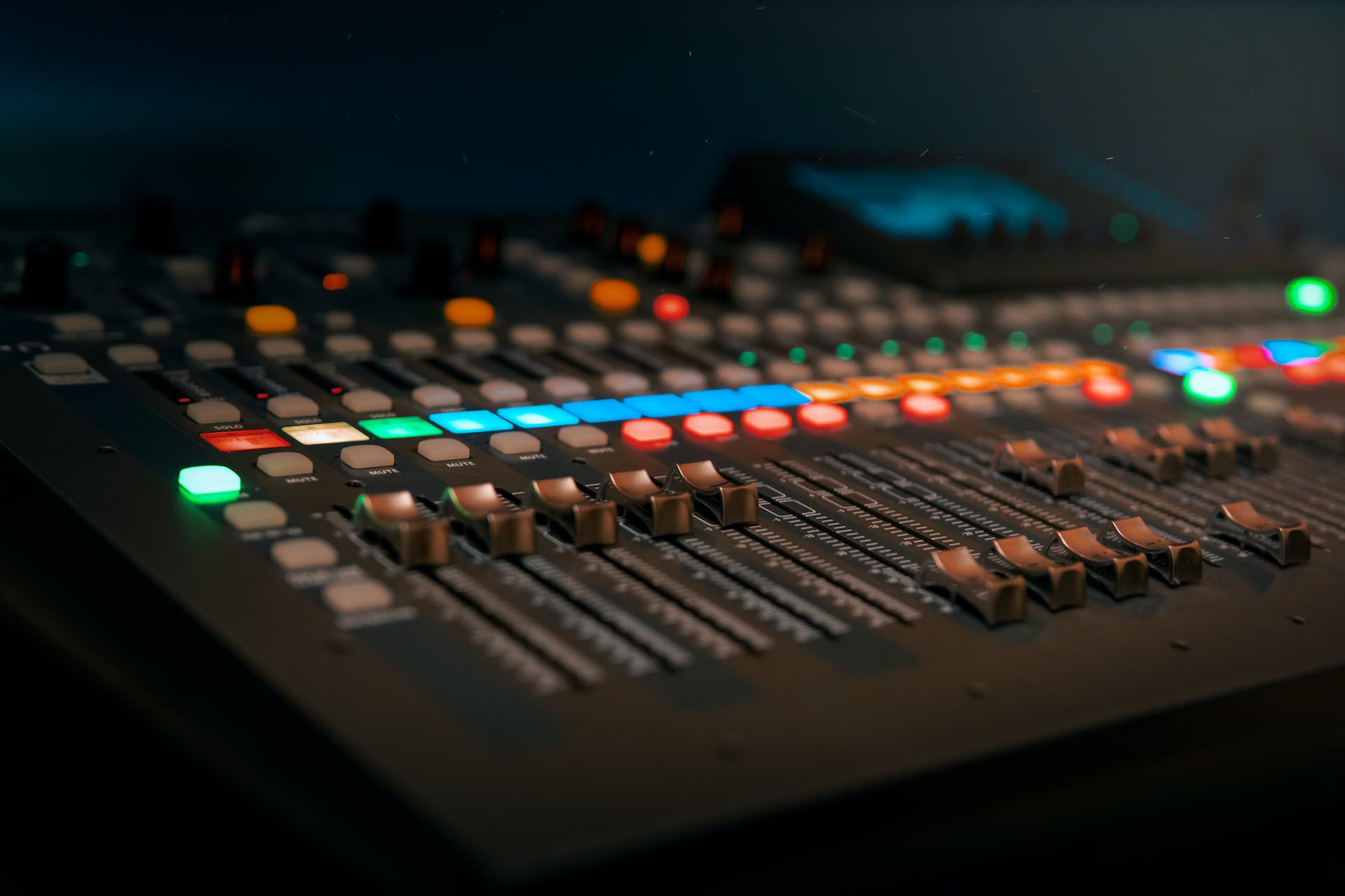 Photo of a digital mixing board.