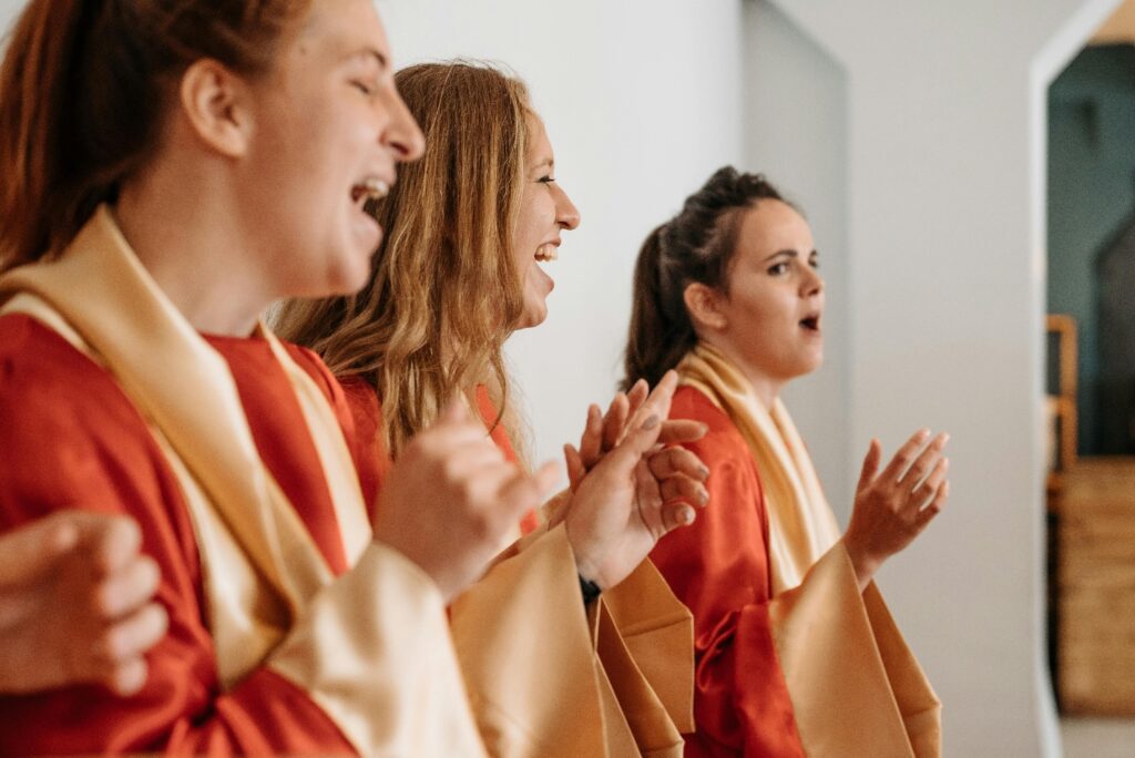 Christians singing gospel songs