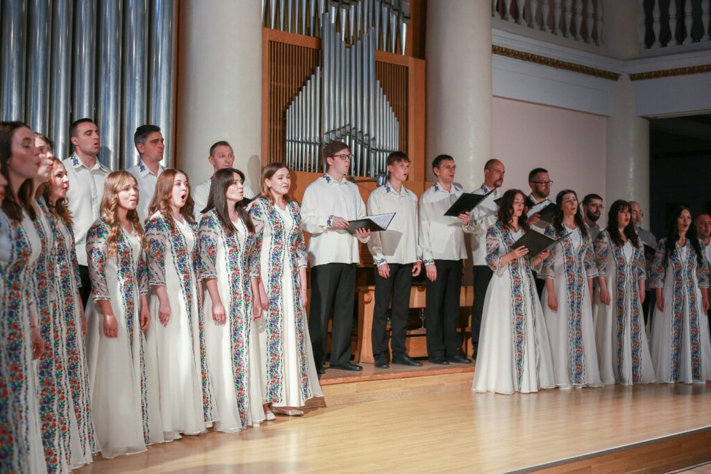 Christians singing gospel songs with instrumental music in the background
