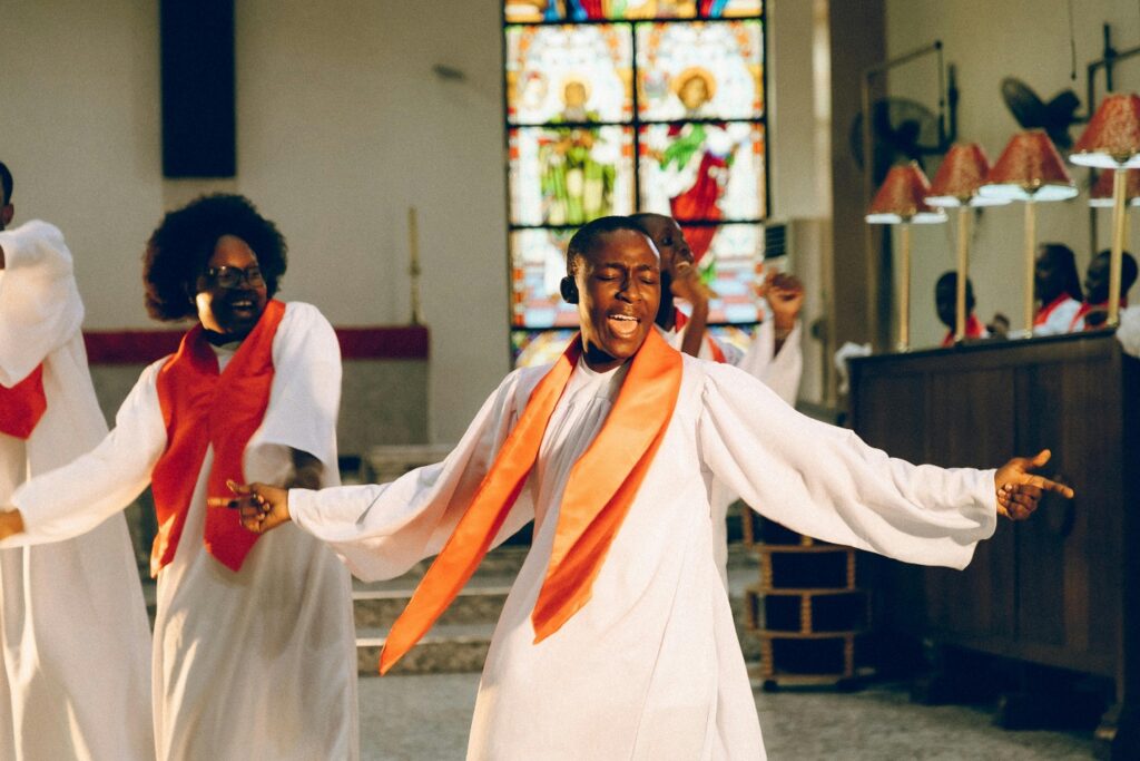 Christians singing gospel songs